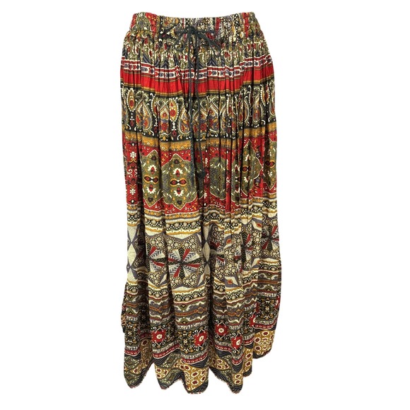 Vintage Basic Editions Boho Maxi Skirt Elastic Waist Long Flowy Skirt Medium - Picture 1 of 12